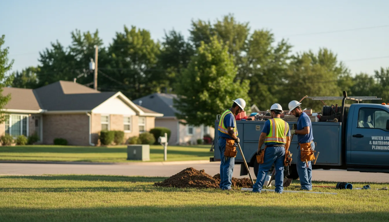 Residential water line and bathroom plumbing service in Newark, IL